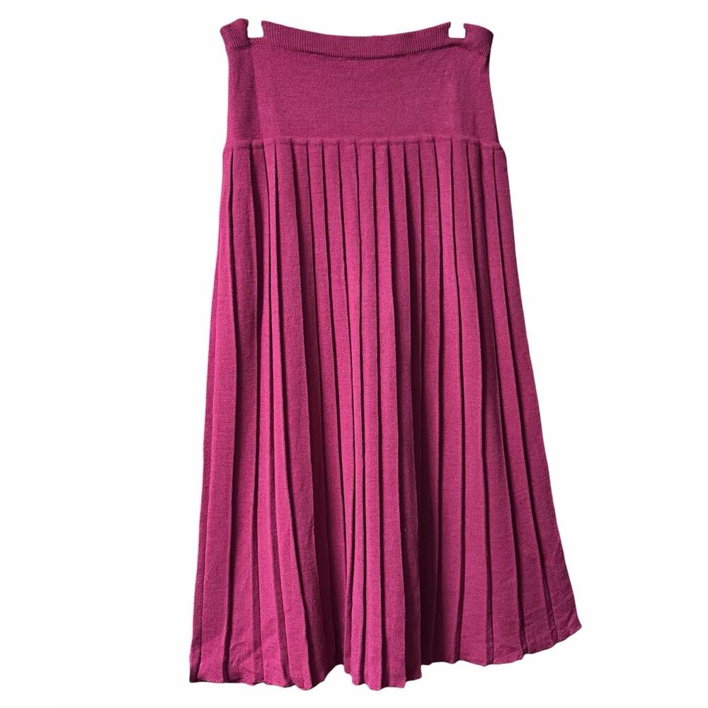 Chaus Vintage Cranberry Knit Pleated Skirt size Medium - Picture 3 of 9